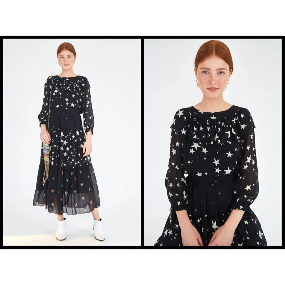 💕FARM RIO💕 Stardust Blouse Star Print XS NWT